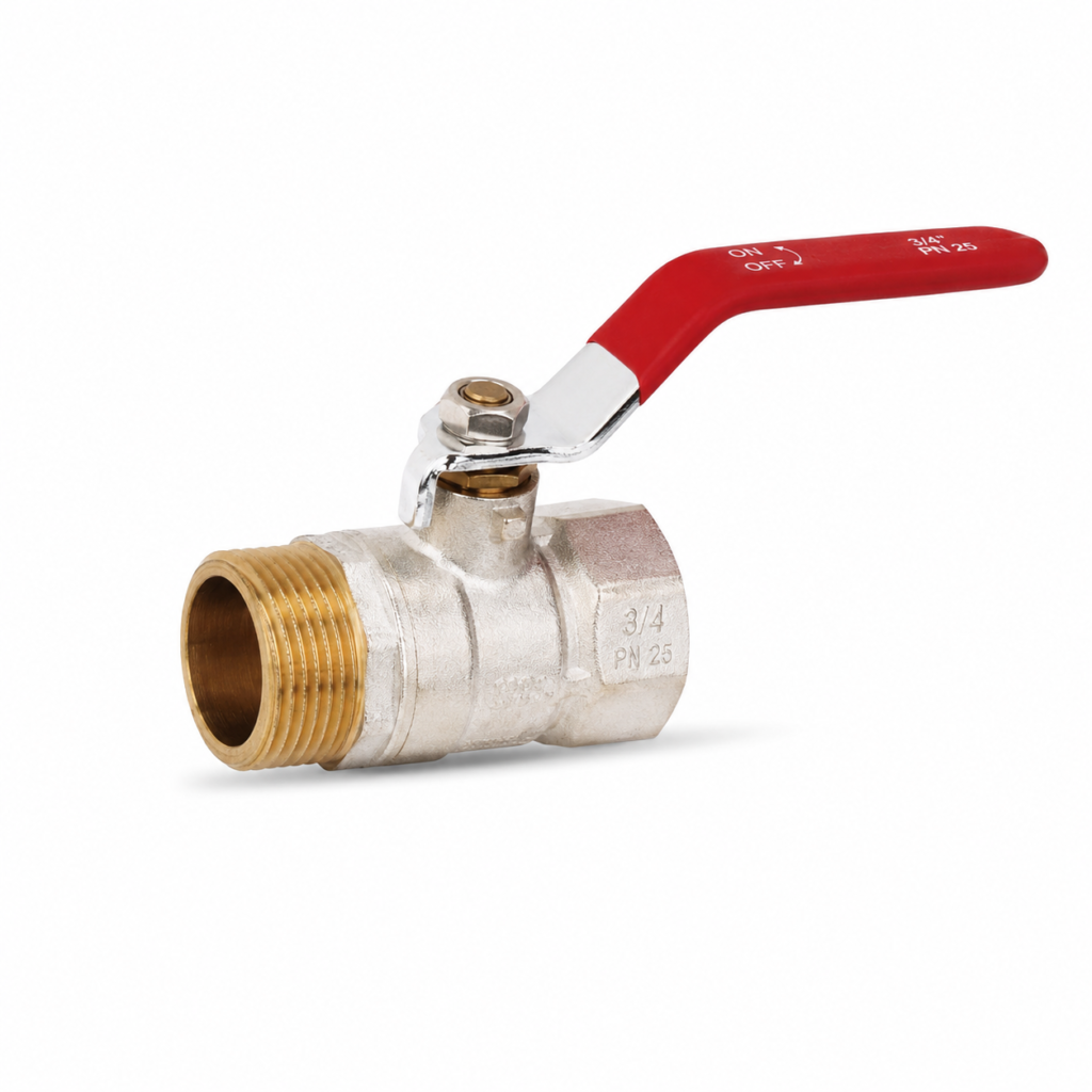 brass ball valve with red handle