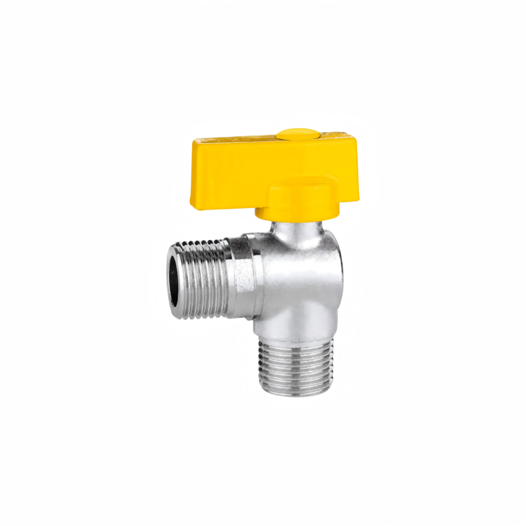 copper ball for angle valves with external threads on both ends, designed for electroplating