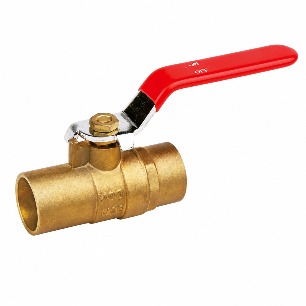 heavy type brass ball valve with red handle