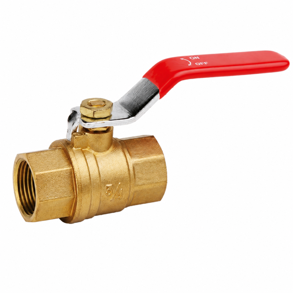 mini brass ball valve with red handle