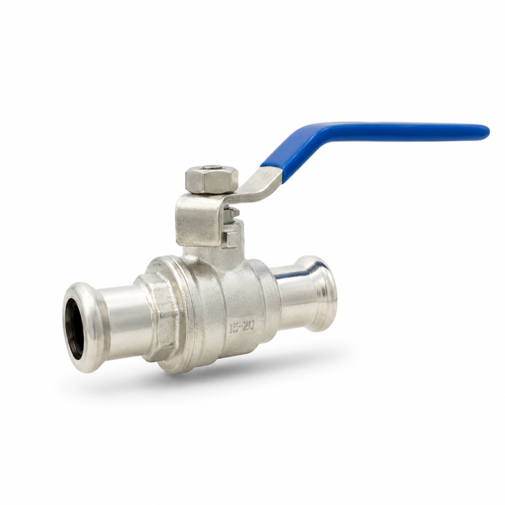 nickel plated brass ball valve with blue handle