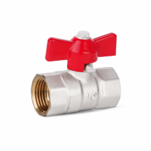 nickel plated brass ball valve with red handle105