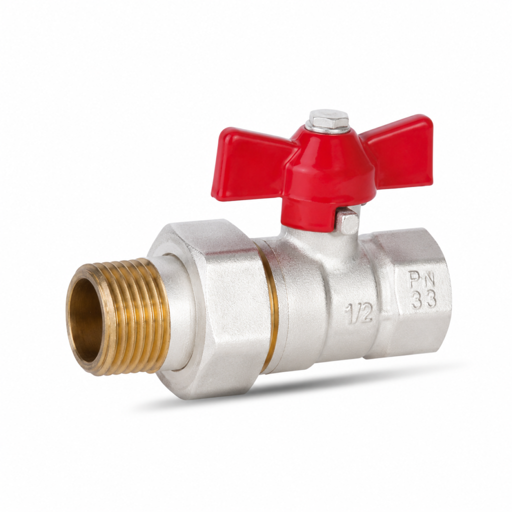 nickel plated butterfly handle ball valve