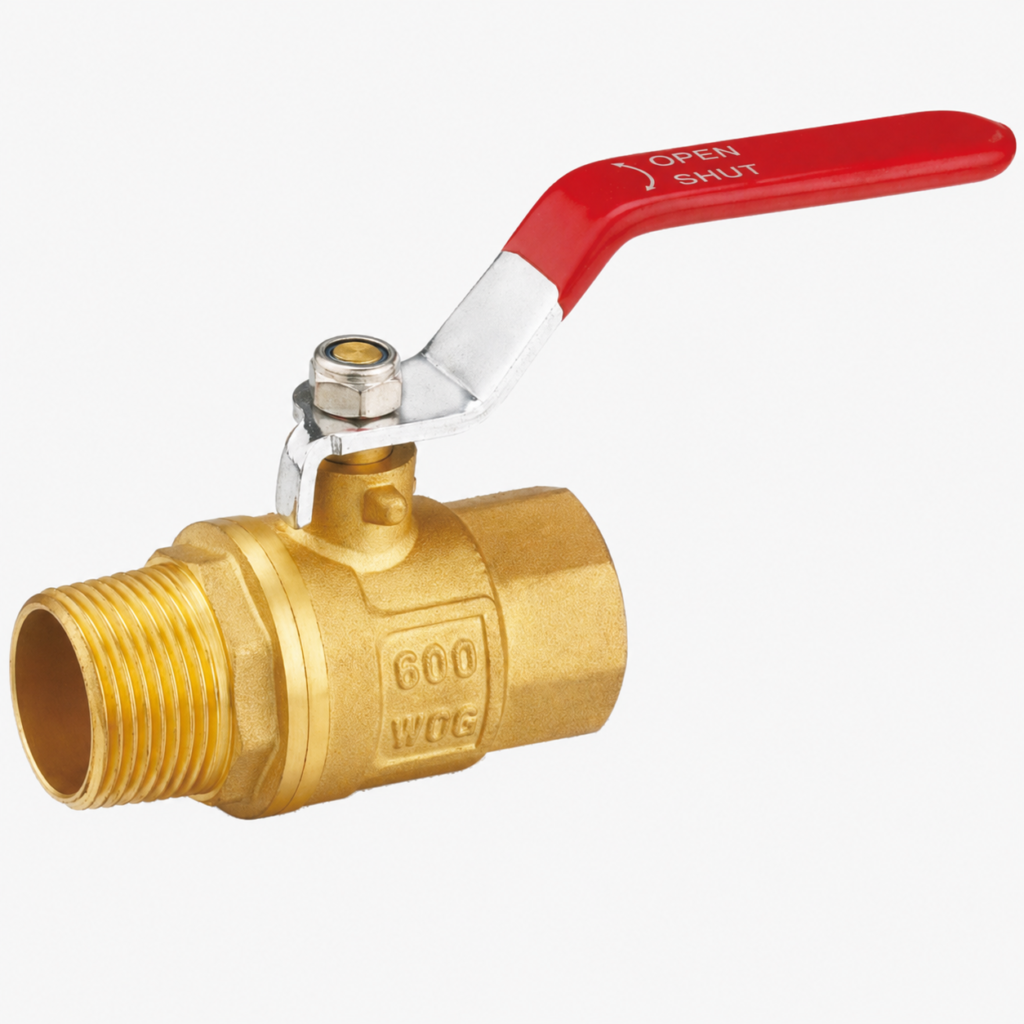 premium brass ball valve with red handle