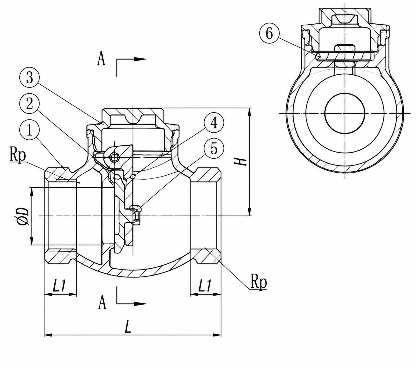 Bronze Threaded Swing Check Valve - Image 2